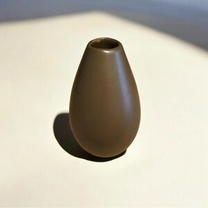 Modern Minimalist Brown Studio Pottery Vase 4" Vintage Decor